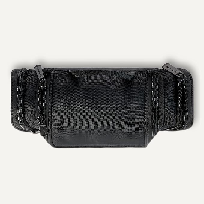 Amazon Essentials Spacious Toiletry Bag, Hanging Cosmetic Dopp Kit with Multiple Compartments, Durable 1680D Polyester, Large Capacity Storage, Compact Design, Black (Previously Amazon Basics)