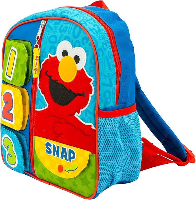 AI ACCESSORY INNOVATIONS Sesame Street Fun Interactive Backpack Mini Backpack For Kids, Boys & Girls Learning Pre School School Bag, 12”