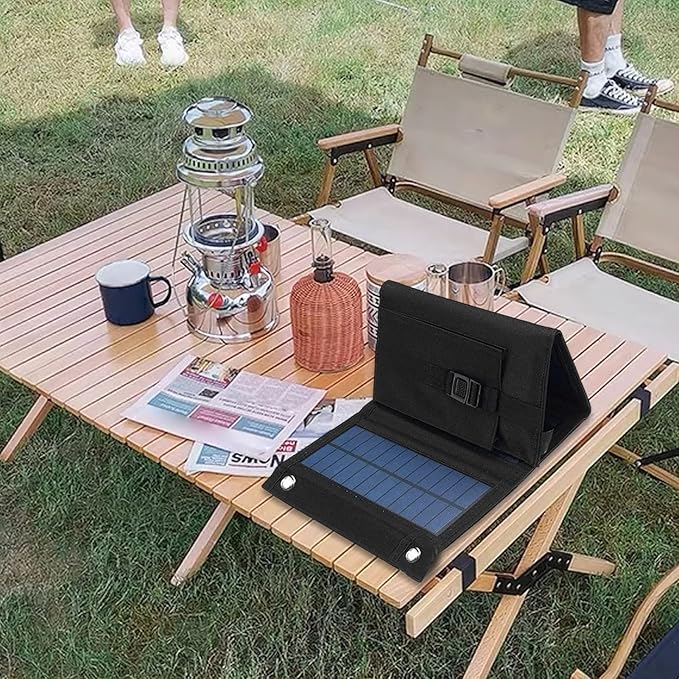 USB Solar Charging Panel - Camping Solar Panel Charger, Travel Solars Bank with USB Output | Compact Solars Charger, Outdoor Hiking Stellar Charging Device for Picnic, Backpacking, Fishing Trips