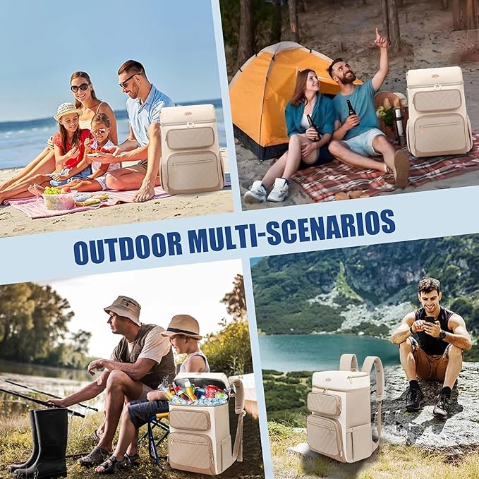 Backpack Cooler Insulated Leak Proof, Lightweight Soft Sided Cooler Backpack for Men Women, Waterproof Beach Cooler Bag Lunch Backpack for Camping Hiking Picnic Fishing Travel Outdoor