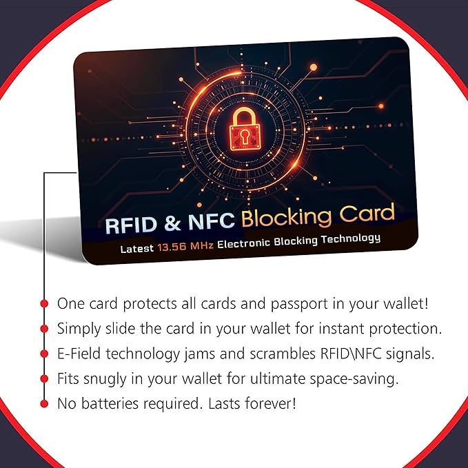 SaiTech IT 10 PK RFID Blocking Cards Protect Your Entire Wallet, Purse, and Cards from NFC Contactless Theft Wallet for Men & Women - Orange Black (10 Pack CL)