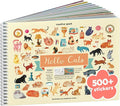 Hello Cats 500+ Sticker Book for Girls by Cupkin Toddler Airplane Activity Coloring + Sticker Book, Road Trip Essentials, 2 Coloring Pages + Scenes for Ages 2–8 Years
