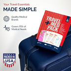 Travel Medicine Kit - 78-Piece TSA-Approved Medication Pack for Flights, Cruises & International Travel | Individually Wrapped OTC Medication Essentials