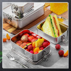Umigy 8 Pcs Stainless Steel Food Containers 550/850/1400/2400 ml Metal Bento Lunch Box Stainless Steel Food Storage Containers, Lockable Clips to Leak Proof, Reusable Dishwasher Snack Boxes for Work