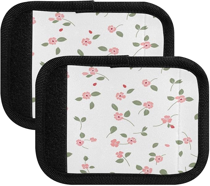 Qilmy Fresh Style Floral Fragments Luggage Handle Wrap 2Pack Luggage Identifiers Tag Comfort Handle Grips Cover for Stroller Suitcase Bag Airplane Travel Accessories1502
