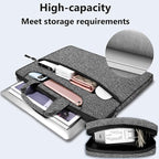 Hseok Laptop Shoulder Bag 13-14 inch Shockproof Water-Resistant HandBag with Small Case Compatible with MacBook Pro/Neo 14" M5/M4/M3/M2/M1, Mac Air/Pro 13.3", XPS 13/14, Most 13"-14" PC,Gray-black