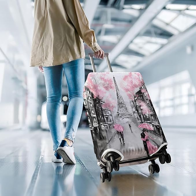 Travel Luggage Cover Suitcase Protector Fits 18-32 Inch Wheel Covers PatternedTravel Related Items Flower Luggage Protector Elastic S