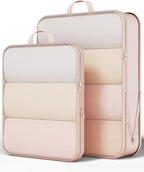 Veken 2/6/9/11 Set Compression Packing Cubes for Travel Essentials,Compressible Expandable Large Luggage Suitcase Organizer Bags for Clothing,Durable Space Saver Storage Bags(Beige)