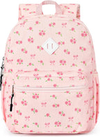 STEAMEDBUN Corduroy Kids Backpack for Girls Boys 3-8, Girls Backpack for Elementary Kindergarten - Pink Rose