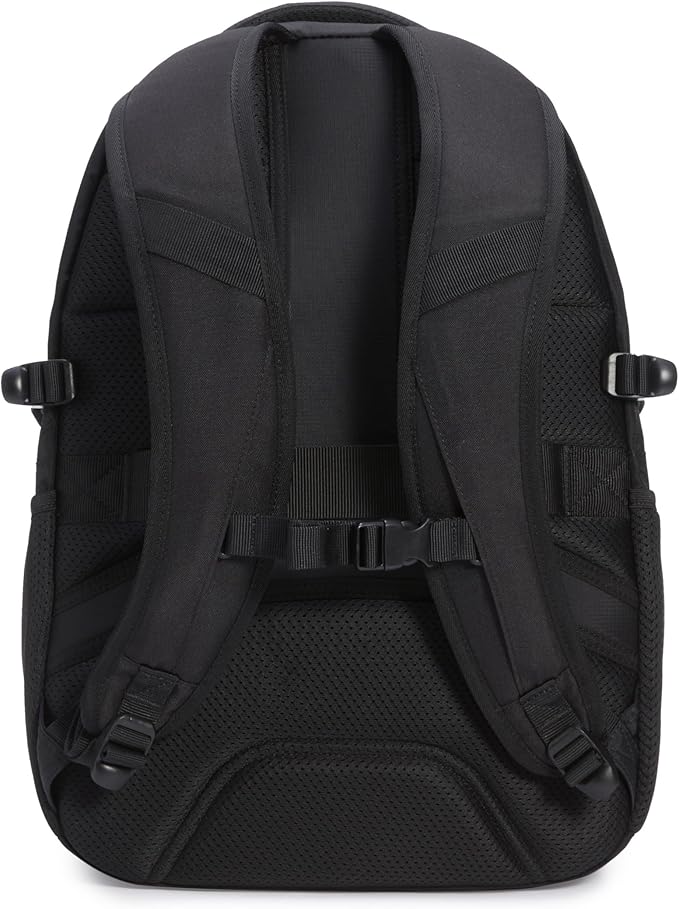 Amazon Basics Travel Laptop Backpack with Multiple Pockets and Compartments for 15.6 inch Laptop, Water Resistant, Spacious with Padded Shoulder Straps, Black | for 15.6 inch Laptop