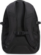 Amazon Basics Travel Laptop Backpack with Multiple Pockets and Compartments for 15.6 inch Laptop, Water Resistant, Spacious with Padded Shoulder Straps, Black | for 15.6 inch Laptop