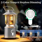 Camping Lantern Rechargeable, Telescopic 8000mAh Retro Waterproof Camping Light, Electric Lanterns for Power Outages, Vintage Hurricane Lamp for Tent Outdoor Patio RV Fishing