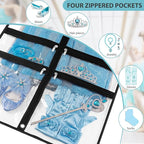 SLEEPING LAMB 6 Packs Clear Dance Garment Bags for Dancers with 4 Pockets, 40" Kids Dance Costume Garment Bag for Travel and Dance Competition, Hanging Clothes Storage for Dress, Uniform, Black