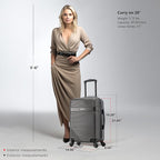InUSA RESILIENCE Luggage with Spinner Wheels | Durable Lightweight Hardshell Spacious Travel Bag with Handle and Trolley | 20-Inch Carry On Small Luggage | Charcoal