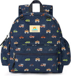 STEAMEDBUN Corduroy Toddler Backpack for Boys 2-4: Kids backpack for Boys Girls - 12 inch Preschool Kindergarten Backpacks - Car