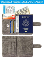 Passport Holder Cover Wallet RFID Blocking Leather Card Case Travel Accessories for Women Men (#Grey)