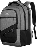 MATEIN 17 Inch Work Backpack for Men Women, Water Resistant Practical Travel Laptop Backpack with Anti Theft Pocket, Casual College Daypack Laptop Compartment TSA Friendly, Grey Black