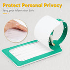 Travelambo Luggage Tags for Suitcases PU Leather Travel Tags Bag Tags Privacy Protection Travel Essentials
