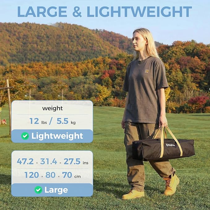 KingCamp Camping Table Roll up Aluminum Folding Table Lightweight Large Portable Foldable Camp Table for Picnic Camping Barbecue Backyard Beach Tailgate Indoor Outdoor, 4-6 Person, Support 176lbs