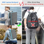 ZINZ Slim & Expandable Laptop Backpack Water Resistant Backpack Travel Backpack Compatible with MacBook Air/Pro/Neo 13-14 inch, XPS 13/14, Surface 13.5" and Most 13-14 Notebooks，G01BL01