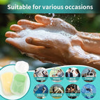 300 Paper Soap Sheets for Travel - 6packs Travel Size Foaming Hand Soap Sheets Refills with 1 Portable Box for Hand Washing Disposable Scented Mini Flakes Traveling Camping Hiking Essentials