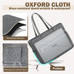 RAINSMORE Teacher Tote Bag 15.6 Inch Laptop Bag for Women Work Bag with Large Cup Holder Nurse Bag Computer Tote Handbag