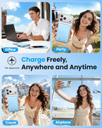 Magnetic Portable Charger, 22.5W Power Bank Fast Charging 10000mAh, Portable Charger with Built in Cable, for Magsafe Battery Pack Compatible with iPhone 17/16/15/14/13/12 Pro/Pro Max Sky Blue