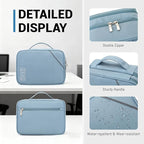 Lanola Electronic Accessories Case,Electronics Travel Organizer, Portable Double Layer Cable Storage Bag for Cord, Charger, Flash Drive, Phone, SD Card,Flash Drive,Adapter - Light Blue