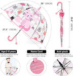 Kids Clear Umbrella for Rain Dome Bubble Umbrellas Windproof for Kids Boys and Girls