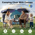 VTOY Portable Camping Chair with Canopy - Folding Chair with Canopy, Durable 600D Oxford Canopy Chair for Camping, Beach, Picnics, Fishing & Sports