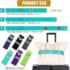 SOWPOPY Travel Belt for Luggage, Add a Bag Luggage Straps Suitcase Travel Belt Over Handle for Carry On Bag, Adjustable 2-in-1 Elastic Luggage Belt Bag Bungee Travel Essential Accessories