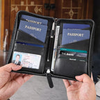 Polare Full Grain Leather Passport Holder Cover Case for Men and Women RFID Blocking Family Travel Wallet Holds 6 Passports