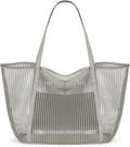 KALIDI Upgrade Version Beach Mesh Tote Bag MAX 27L Large capacity,Shoulder Bag Nylon Hobo Women Casual Foldable Beach Picnic