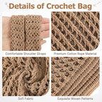 Tavaleu Crochet Tote Beach Bags for Women, Mesh Beach Tote Knit Bag, Summer Vacation Aesthetic Boho Hobo Shoulder Bag