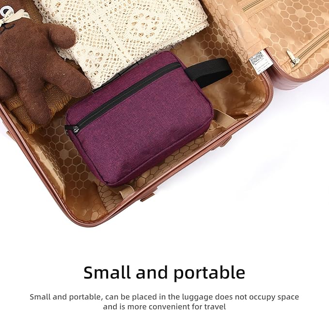 Icramsy Travel Toiletry bag Toiletry bag for women men Hanging Cosmetic bag Travel accessories for Women Men (Deep purple)