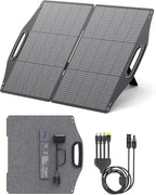 BigBlue 100W Solar Panel w/USB-C(45W PD)+USB-A(Fast Charging 18W) & MC-4 Ports, IP68 Waterproof, Camping Essentials, Folding Portable Solar Charger w/Kickstand for Power Stations, Phones, Tablets