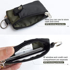 CHENSPRX Minimalist RFID Blocking Small Wallet with ID Window,WaterResistant Zip Id Case Wallet with Lanyard Keychain for Cards,Cash,Travel,Women,Men