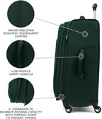 Travelpro Maxlite 5 Softside Expandable Luggage with 4 Spinner Wheels, Lightweight Suitcase, Men and Women, Forest Green, 2-Piece Set (21/29)