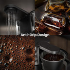 Kismile SCA-Certified 8 Cup Drip Coffee Maker, Pour Over Coffee Machine with 3s Instant Heat 197–205℉, Adjustable Flow Control, Removable Water Tank, Deep Cold Brew & 40 Min Keep Warm (Black)