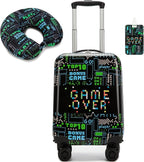 Kid’s Luggage Set 2 Piece Suitcase Set 16’’ Hardside Luggage with Spinner Wheels Girls Boys Carry on Toddler Luggage Travel Rolling Luggage Carry on Luggage Airline Approved