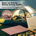 Odoland Portable Camping Table, 15.8"L x 11.8"W Folding Table with Adjustable Height 15.8" - 22", Small Beach Table with Storage Bag for Outdoor Camp, Cooking, Picnic, Travelling, Backyards, Fishing