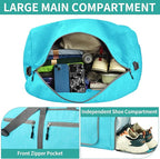 Dimayar 85L Travel Duffle Bag for Men Women - Foldable Duffel Bag with Shoes Compartment - Overnight Bags Waterproof & Tear Resistant(Mint Green)