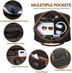 Wogarl 4PCS Weekender Bags for Women Large Overnight Weekend Travel Duffel Carry on Shoulder with Shoe Compartment Canvas Toiletry Bag for Travel Business Gym