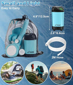WADEO Portable Shower for Camping, Outdoor Electric Shower Rechargeable Pump with Intelligent Digital Display, Camping Shower Head Nozzle for Camping, Hiking, Traveling, Washing