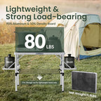Titanker Folding Camping Table 3ft, Large Camp Table Portable with Extra Side Racks & Storage Net, Folding Picnic Table, Outdoor Patio Table, RV/Car Camping Essentials, Aluminum, Silver