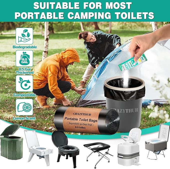 Portable Toilet Gel, Poo Powder for Portable Toilet, Camping Toilet Gel, Pee Powder, Portable Toilet Powder for Outdoor Camping and Hiking Toilet Gel Powder