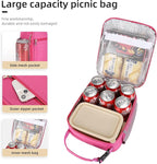 Lovoeo Lunch box Lunch bag for men women Insulated Lunchbox Lunch bags for Work Picnic Travel(Rose red)