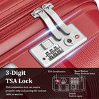 4 Piece Luggage Set, Hardside Expandable Lightweight Suitcase with 360° Mute Spinner Wheels Luggage Sets, TSA Lock, 14/20/24/28 Inch Travel Luggage for Men, Women and Girls (Wine Red 2)