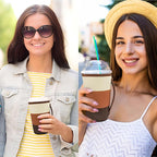 KJQJLY 3 Pack Reusable Iced Coffee Sleeves for Iced Coffee Cups or Drinks Reusable Neoprene Insulated Sleeves for Hot and Cold Drinks from Starbucks, Dunkin, And More (Mocha Brown)