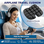 Upgrade Travel Seat Cushion for Airplane,Portable&Adjustable Air Seat Cushion,Coccyx Tailbone Pain Relief Chair Pad,Inflatable Cushion for Wheelchair, Travel,Driving,Office Work